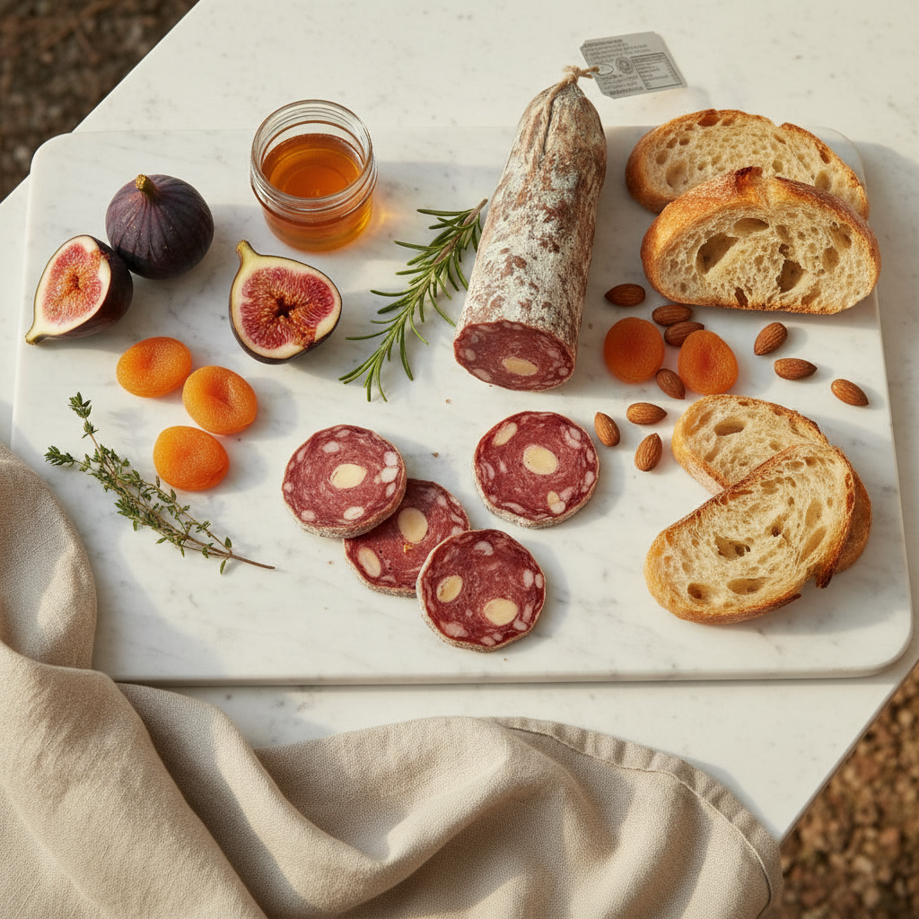 Saucisson Sec  à l'Amande boeuf et dinde  250g — Certifié Halal
